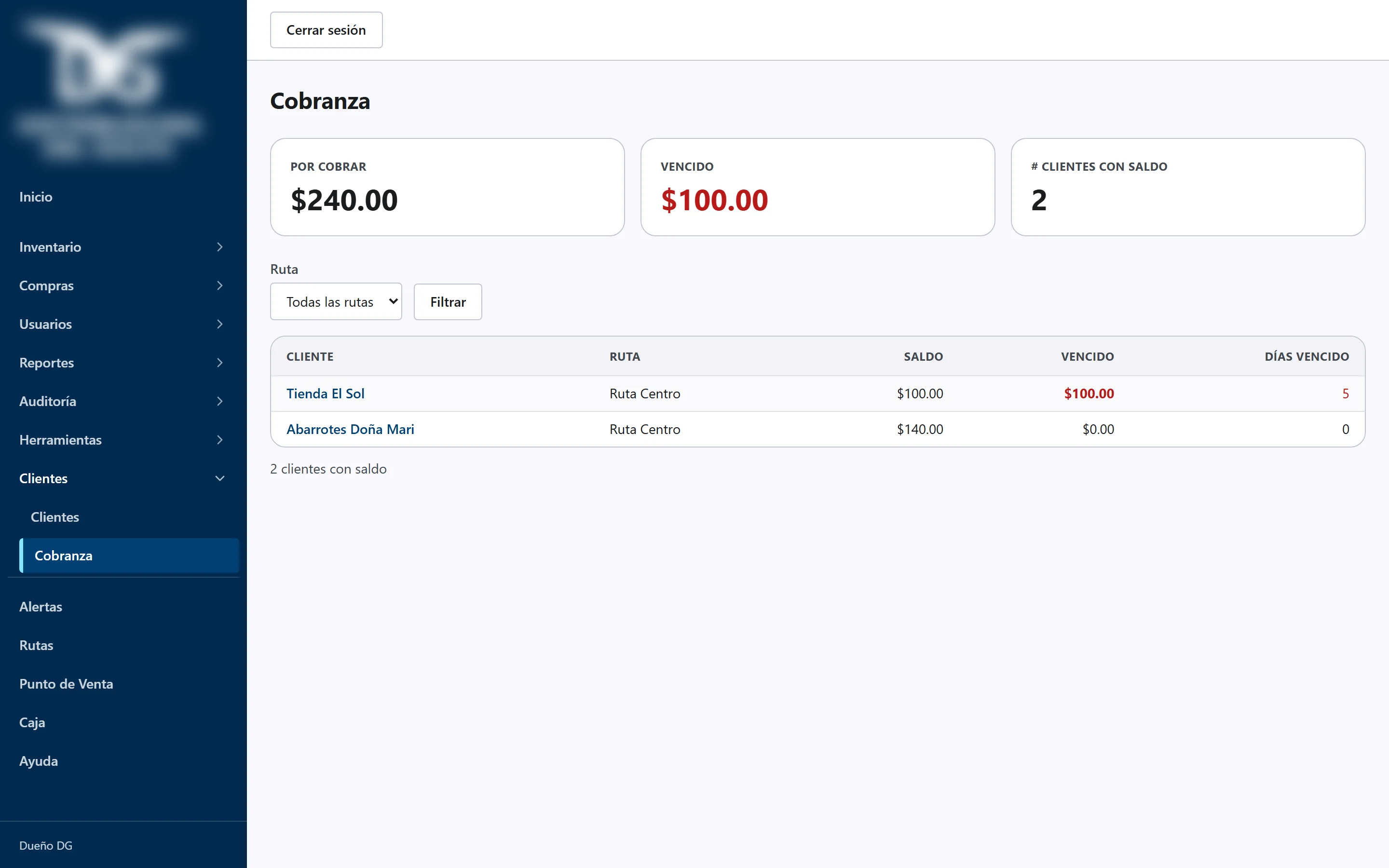 Receivables report with customers sorted by the most overdue balance